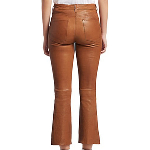 Pantalons en cuir pour femmes de haute qualité, coupe-vent, anti-plis, pour usage quotidien, avec logo personnalisé, fabrication OEM. - Product Image 2