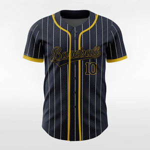 Camiseta Deportiva Transpirable de Béisbol a Rayas con Botones para Hombre, Mujer y Jóvenes, Uniforme de Equipo Personalizable con Servicios OEM - Product Image 1