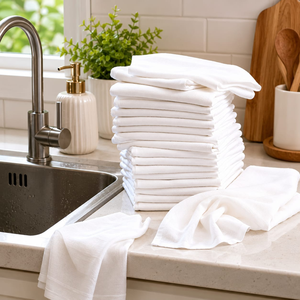 Ensemble de torchons de cuisine haut de gamme personnalisés en coton, séchage rapide, sans peluches, écologiques - Product Image 4