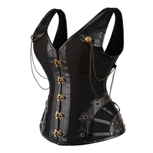 Motorcycle Style Leather vest Breathable Eco-Friendly V-Neck Customized Color Leather vest - Product Image 2