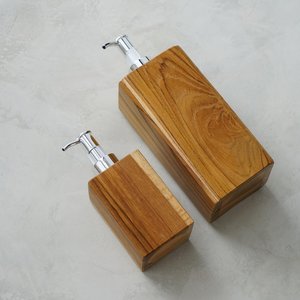 Dispensador de jabón y jabonera de madera natural hechos a mano, los más vendidos, para encimera de baño, accesorios modernos para baño. - Product Image 4