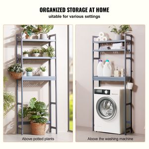Scaffale portaoggetti in bambù a 3 livelli con 3 ganci, organizer da bagno autoportante regolabile per montaggio ad angolo, accessorio per il bagno - Product Image 6