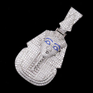 Colgante de Hip Hop con Forma de Faraón Egipcio y Animal, Plata 925, Diamantes Cultivados en Laboratorio, Joyería Unisex - Product Image 3