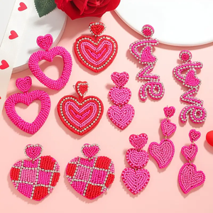 เครื่องประดับทำมือ น้ำหนักเบา สไตล์โบฮีเมียน ประดับลูกปัดรูปหัวใจสามดวง สำหรับวันวาเลนไทน์ งานปาร์ตี้ งานแต่งงาน เครื่องประดับแฟชั่นสำหรับผู้หญิง โดย MULTI CRAFT - Product Image 2