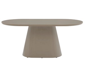 Mesa de Comedor Moderna de Lujo, Ovalada, con Base Montada, Color Marrón, Acabado Liso, Plegable, Resistente, para 6 Personas - Product Image 2