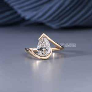 แหวนมอสซาไนต์ทรงลูกแพร์ทองคำขาว 14K สำหรับผู้หญิง หรูหรา น้ำหนักรวม 1.05 กะรัต น้ำหนัก 2.28 กรัม ของขวัญเครื่องประดับชั้นดีสำหรับงานแต่งงานและงานหมั้น - Product Image 2