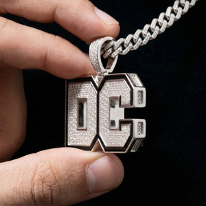 Pendentif personnalisé en argent sterling 925 plaqué argent avec initiale en moissanite taille brillant, style hip-hop, cadeau pour homme et femme - Product Image 3