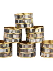 High Quality Design Brass <b>MOP</b> Napkin Ring Metal Napkin Ring With <b>MOP</b> Inlay Stainless steel Napkin Ring At low wholesale Price - Product Image 3