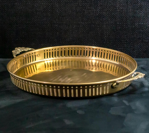 Bandeja de Servicio de Latón de Primera Calidad, Elegante Vajilla para el Hogar y la Cocina, Bandeja Metálica para Servir Alimentos - Product Image 3
