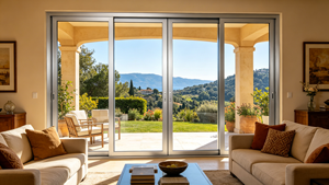 Proveedor Chino de <span class=keywords><strong>Puertas</strong></span> Corredizas Manuales Modernas de Aluminio y Vidrio con Acabado de Grano de Madera para Uso Exterior en Villas - Product Image 6