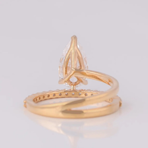 Anillo de diamantes de primera calidad con forma de pera de 2.40 ct, certificado IGI, diamante cultivado en laboratorio, anillo de boda y compromiso - Product Image 3