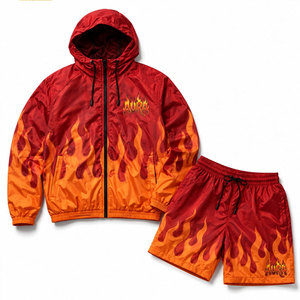 Conjunto de Chaqueta Cortavientos y Pantalones Cortos Personalizados Royal de Dos Piezas, Chaqueta Cortavientos con Cierre, Nylon y Poliéster, Ropa Deportiva Urbana - Product Image 1
