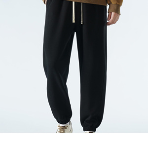 Pantalon de jogging décontracté pour homme 100 % coton, taille mi-haute, épais, respirant, écologique, avec cordon de serrage - Product Image 6
