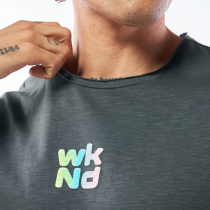 Camiseta Extra Grande de Algodón de Alta Calidad para Hombre, Cómoda y Elegante con Logotipo Personalizado en Relieve en la Parte Delantera, Último Diseño - Product Image 6