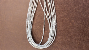 Natural <b>Snow</b> White Faceted Rondelle Diamond Beads Premium Quality 1.5-2.5mm 15 Inch Length for Jewelry Making Bulk Wholesale - Product Image 4