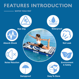Isola Galleggiante Gonfiabile in PVC Novaspark 2m, Tappetino Yoga per Piscina con Assorbimento degli Urti e Impermeabile, per Palestra, Acquaticità e Fitness - Product Image 4