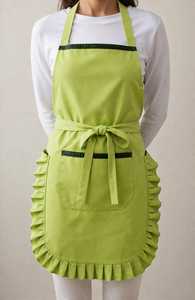 Ruffle Cotton Lightweight Eco-friendly <b>Kitchen</b> <b>Apron</b> for Women | Adjustable Bib <b>Apron</b> Pocket | Custom Logo Cooking <b>Apron</b> | OEM - Product Image 4