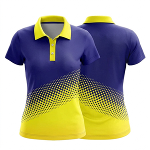 Premium Custom Sports Women Polo <b>Shirt</b> High Performance Breathable Quick Dry Athletic Uniform Gradient Design Short Sleeves - Product Image 2