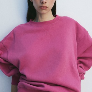 Sweat-shirt oversize pour femme, sans poches, en coton durable, pour la gym, le sport et le streetwear, vente chaude - Product Image 3