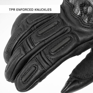 Black Leather <b>Motorcycle</b> Gloves Full Finger Touchscreen Riding Gloves Protective Motorcycling Glove Hook and Loop Closure - Product Image 6