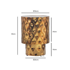 Mesa de Centro Moderna Favorita para Interiores, Diseño Geométrico, Muebles Hechos a Mano para Sala de Estar, Tapa de Metal, Estilo Contemporáneo - Product Image 4