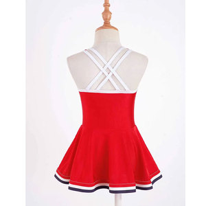 Tenue de danse et de cheerleading pour femmes, personnalisable avec logo, en tissu polyester Dry Fit, haut dos nageur et jupe taille élastique, pour équipes scolaires 2026 - Product Image 3