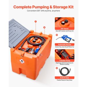 Kit Pompa Elettrica Acqua 12V/24V 7 GPM, Pompa a Diaframma Autoadescante per Irrigazione, Serbatoio da 48 Galloni, Pompa di Trasferimento DEF con Ugello Automatico - Product Image 2