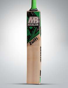 Batte de cricket en bois durable MB Malik Zulfi Edition, sticker vert, en saule anglais, avec housse de protection et grip supplémentaire anti-usure - Product Image 5