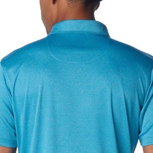 Polo à manches courtes pour homme, couleur unie, tricoté, 100% polyester, vêtements décontractés, bleu - Product Image 5
