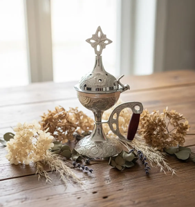 Quemadores de Incienso de Latón Certificados, Religiosos, Tradicionales, Ecológicos, con Acabado Antiguo, Decorativos para Sala de Estar, Meditación y Concentración - Product Image 2