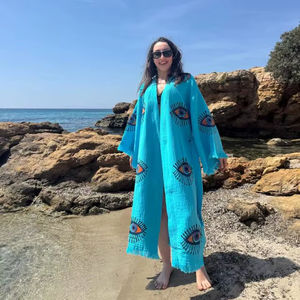 Articles faits main pour filles et femmes : Kimono tendance en tissu, nouveau design imprimé, coloré, motif œil protecteur, pour usage quotidien - Product Image 1