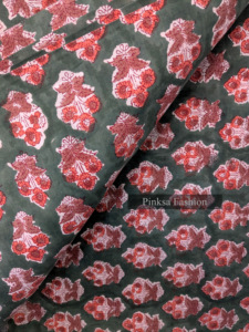 Tissu en coton biologique écologique imprimé au bloc Sanganeri pour la confection de robes de boutique, tissu imprimé de Jaipur doux et respirant - Product Image 6
