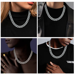Hip Hop Jewelry 6mm Two Row Moissanite Necklace VVS Moissanite Diamond S925 Silver Necklace <b>Iced</b> <b>Out</b> Moissanite <b>Chain</b> Unisex - Product Image 3