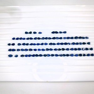 Saphir bleu de Madagascar de qualité supérieure, diffusion 194,62 ct, ensemble ovale et poire, qualité 3A, pierres précieuses facettées pour pendentif. - Product Image 1