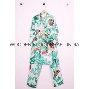 <b>Women</b> Floral Printed Pajama Set Sleepwear Cotton Pajamas <b>Women</b> Sleep <b>Pants</b> Long Sleeve Shirts Matching Pajama shirt set - Product Image 6