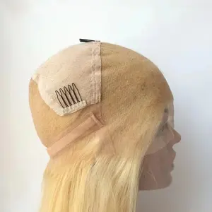 Amara 100% कुंवारी बाल 360 wigs के साथ विक्रेता पूर्ण फीता बच्चे बाल रेशमी सीधे 613 पूर्ण फीता विग स्टॉक में