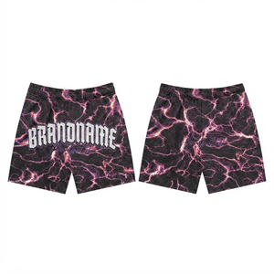 Premium 100% Cotton Drawstring Mid Sporty Eco-Friendly Waterproof Breathable Quick Dry <b>Men</b> <b>Shorts</b> <b>Black</b> Pink Custom Logo OEM ODM - Product Image 1