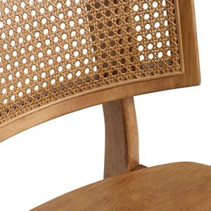 Silla de Barra Viorase de Madera Sólida Ecológica, Ajustable, Tradicional y Moderna, con Respaldo de Ratán, para Barra de Cocina o Comedor - Product Image 5