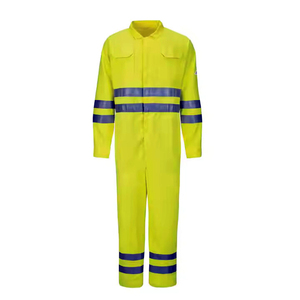 Fire Resistant FR <b>Construction</b> Safety Working <b>Overall</b> Suits Men's Cotton Coverall Dangri Reflective Mechanic Workwear Uniform - Product Image 1