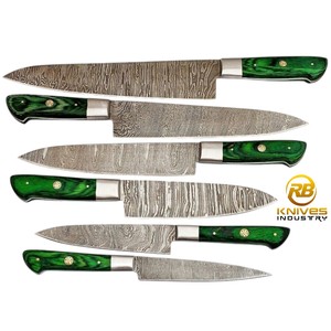 Ensemble de couteaux de cuisine en acier Damas faits à la main, ensemble de couteaux de chef professionnels, couteaux de cuisine à manche personnalisé, couteaux de cuisine OEM - Product Image 1