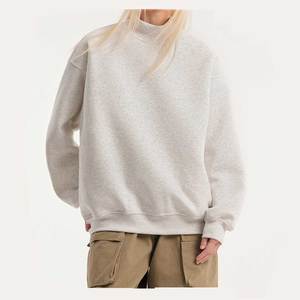 Compre al por mayor sudaderas de algodón con cuello alto y bordado personalizado para mujer, estilo casual, de felpa francesa, para invierno, ODM. - Product Image 1