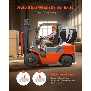 Sedile Universale Micro S per Carrelli Elevatori e Trattori con Schienale Regolabile, Braccioli e Poggiatesta, Cintura di Sicurezza e Componenti di Fissaggio - Product Image 3