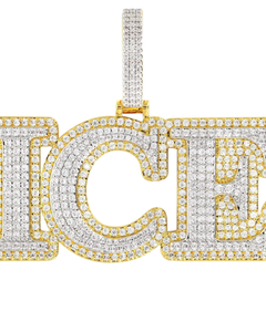 จี้เพชรโมอิสซาไนต์ VVS แบบสั่งทำพิเศษสำหรับผู้ชาย สไตล์ฮิปฮอป ทอง 18K เงินแท้ 925 ประดับเพชรแล็บ ตัวอักษรภาษาอังกฤษแบบโมเสค ชื่อย่อ - Product Image 1