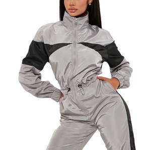 Conjuntos Deportivos para Mujer, Tela de Nailon de Alta Elasticidad, Sudaderas con Capucha y Pantalones Deportivos, Ropa Deportiva Urbana, Conjuntos de Yoga de 2 Piezas - Product Image 1