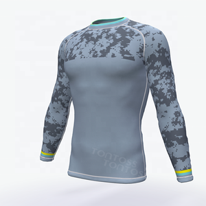 Personaliza Tu Propio Logotipo, Camiseta de Compresión con Protección UV UPF50, Manga Larga, Impresión por Transferencia de Calor, para MMA y BJJ, para Hombre - Product Image 3
