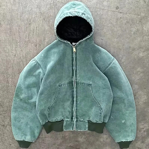 Sudadera con Capucha de Pana Oversize para Hombre, Diseño Personalizado, Lavado Desgastado, Bolsillos con Diseño, Ajuste Regular, Color Marrón, Lavado Ácido, Colección Otoño - Product Image 5