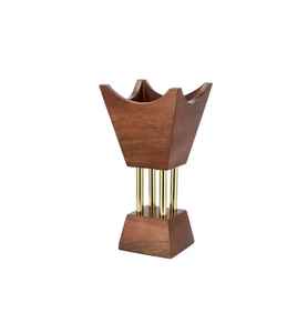 Support d'encens en bois Mubkhar de fabrication indienne, pour usage religieux, écologique, style oriental, brûleur de Bakhoor, prix bas, qualité export - Product Image 1