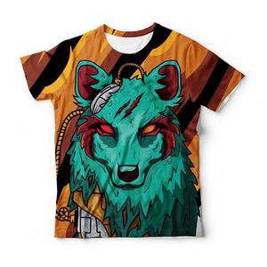 <b>Men's</b> Short Sleeve T-Shirt With <b>Animal</b> Pattern Sublimation Print O-Neck Casual Style Regular Fit 100% Polyester Woven Fabric - Product Image 1