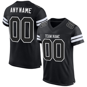 Maillot de football américain unisexe blanc personnalisé avec numéro 16, bordure noire, en polyester anti-humidité, sans manches, col en V, athlétique - Product Image 1