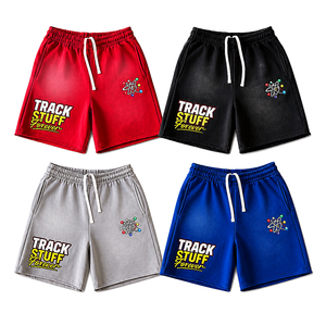 Shorts Cargo Décontractés pour Hommes Track Stuff Forever, Couleur Unie sur le Devant, Taille à Cordon de Serrage, Imprimé, Respirant, Imperméable, Séchage Rapide - Product Image 1
